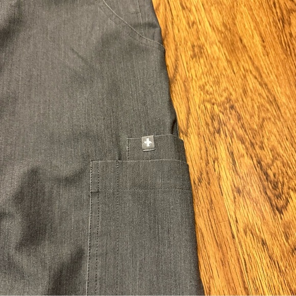 Figs Gray Uniform Medical Nurse Drawstring Back elastic waist Pants size small - Picture 5 of 11